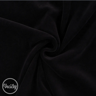 Bavlnený elastický velúr - black