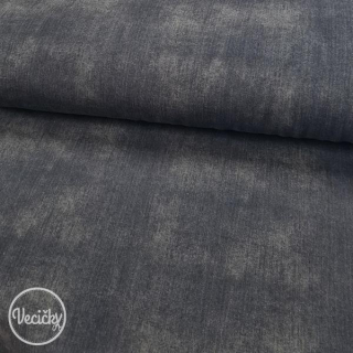 Nepočesaná elastická teplákovina - jeans dark grey/brown