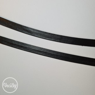 Šikmý prúžok zažehlený 10 mm - koženkový čierny