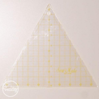 Rastrové pravítko na patchwork trojuholník 9.1/4"x8" (235x203 mm)  - žlté