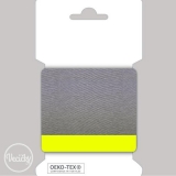 Patent elastický hladký 7cm melír sivý-neón žltý