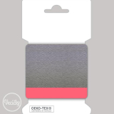 Patent elastický hladký 7cm melír sivý-neón ružový