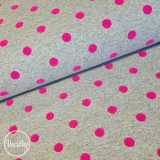 Nepočesaná elastická teplákovina - neón dots pink