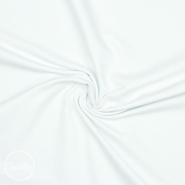 Organická elastická teplákovina nepočesaná - white - zbytok 45 cm