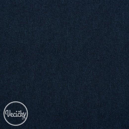 Organická TEPLÁKOVINA nepočesaná - jeans dark blue - zbytok 60 cm