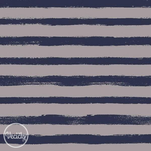 Teplákovina - groovy stripes stone - zbytok 55 cm