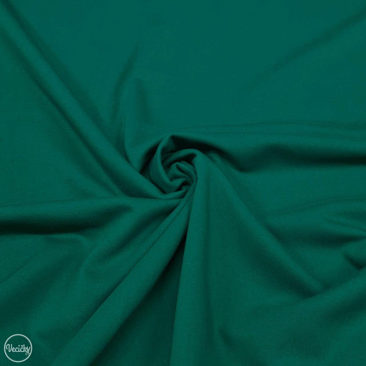 Hrubá počesaná teplákovina - dark green - zbytok 55 cm