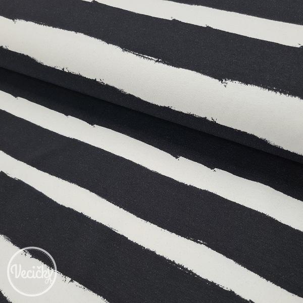 ÚPLET - black and white stripes - zbytok 40 cm