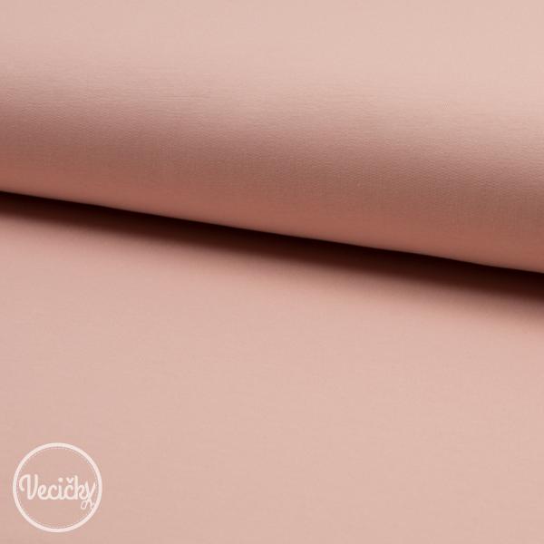 Organická nepočesaná elastická teplákovina - dusty rose
