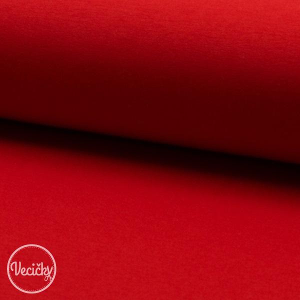 Počesaná elastická teplákovina červená - zbytok 35 cm