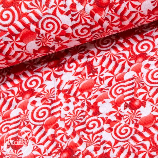 Teplákovina - vianočné sladkosti - zbytok 55 cm