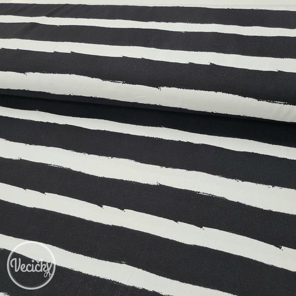 ÚPLET - black and white stripes - zbytok 38 cm