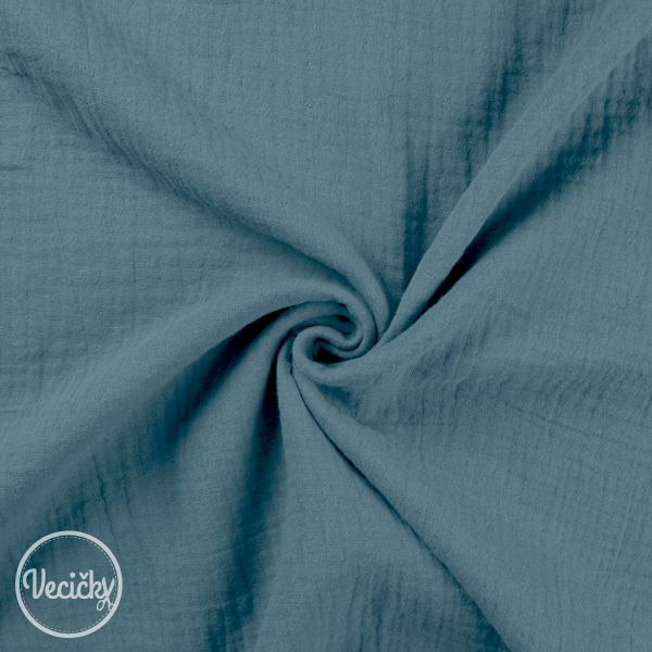 Dvojitá gázovina - dusty blue