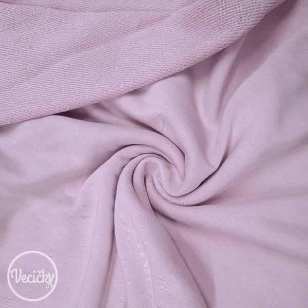 Hrubá nepočesaná teplákovina light pink - zbytok 70 cm