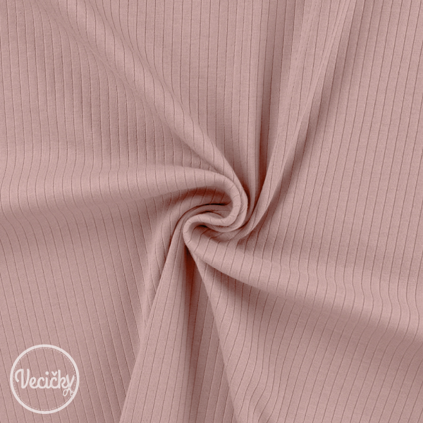 Rebrovaný ÚPLET - dusty pink