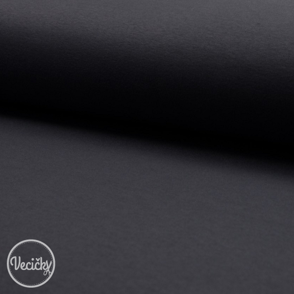 Hrubá počesaná teplákovina dark grey - zbytok 50 cm