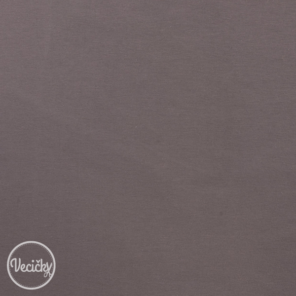 Organická nepočesaná elastická teplákovina - dusty brown - zbytok 60 cm