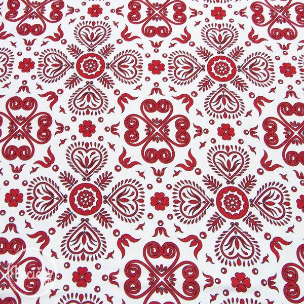TEPLÁKOVINA - FOLK red floral pattern