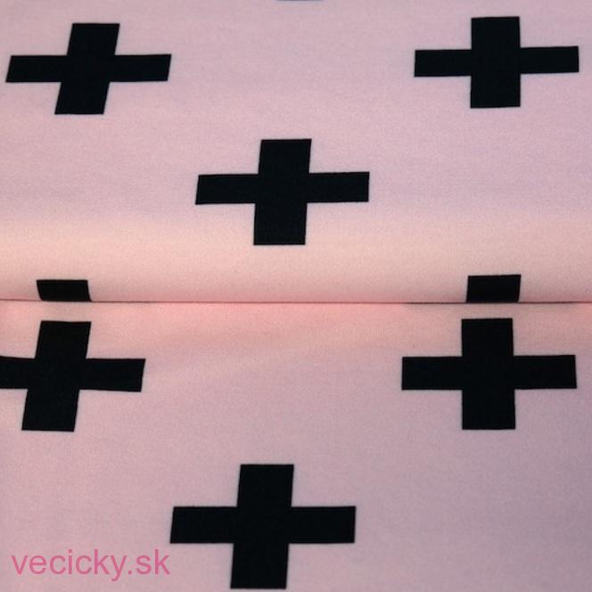 BIO ÚPLET STENZO - cross pink/black - zbytok 85 cm