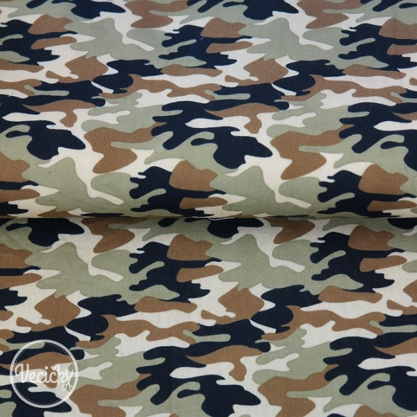 Bavlna popelín - army camouflage