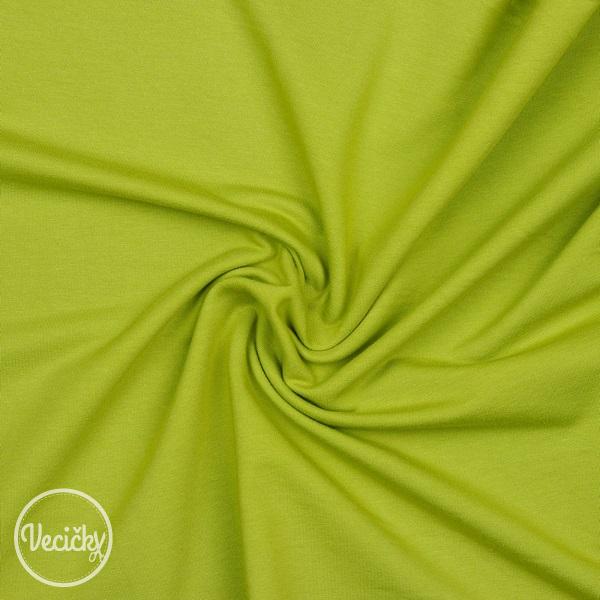 Organická elastická teplákovina nepočesaná - lime