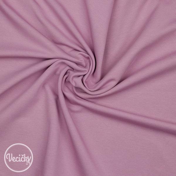 Organická elastická teplákovina nepočesaná - lavender