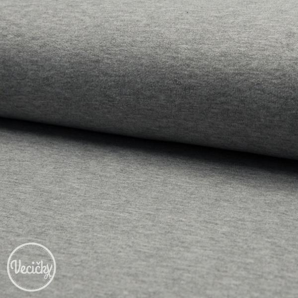 Hrubá počesaná teplákovina grey melange
