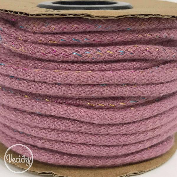lurex multi colour šnúra 5mm - dusty pink