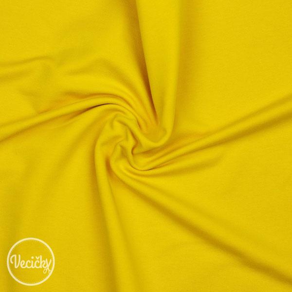Organická elastická teplákovina nepočesaná - yellow