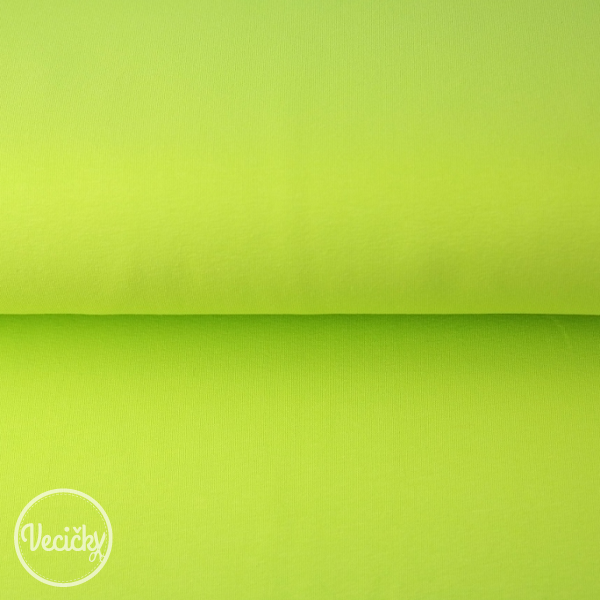 Jednolícny elastický úplet neón zelený