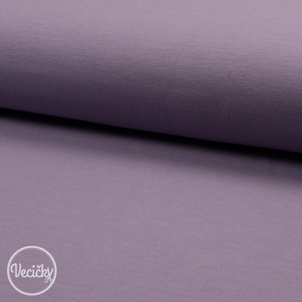 Organická nepočesaná elastická teplákovina - lilac