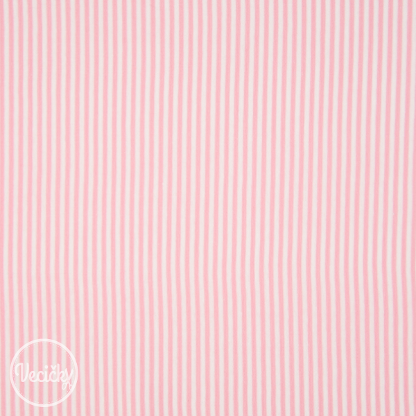 Patent elastický hladký - rose-white pásik 3mm