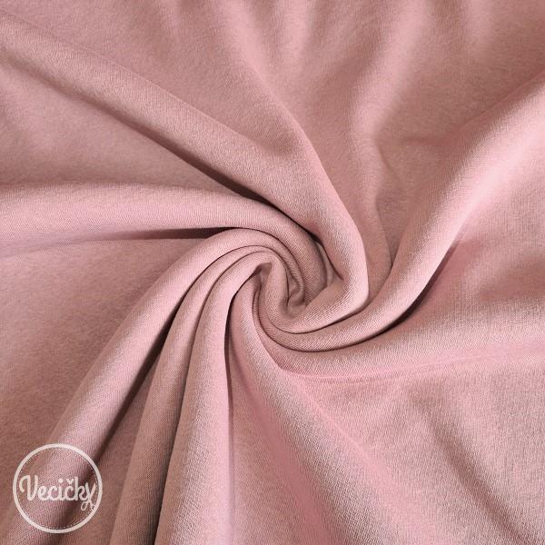 Hrubá počesaná teplákovina - soft rosa - zbytok 60 cm