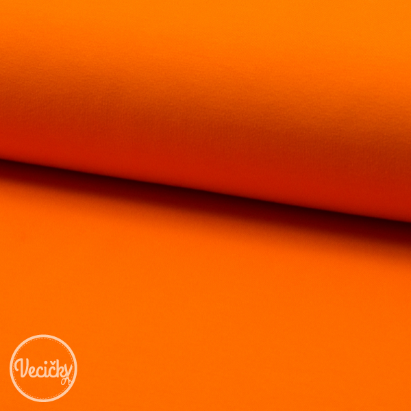 Počesaná elastická teplákovina orange