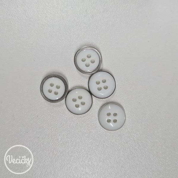 gombičky plastové - biely zdobený 11 mm