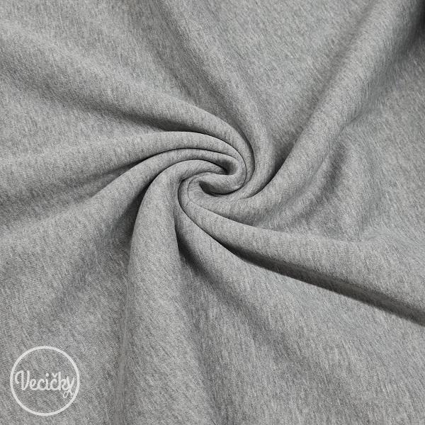Hrubá počesaná teplákovina - melange grey