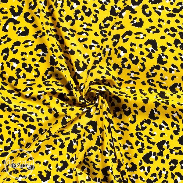 Ľan/Viskóza - animal print yellow