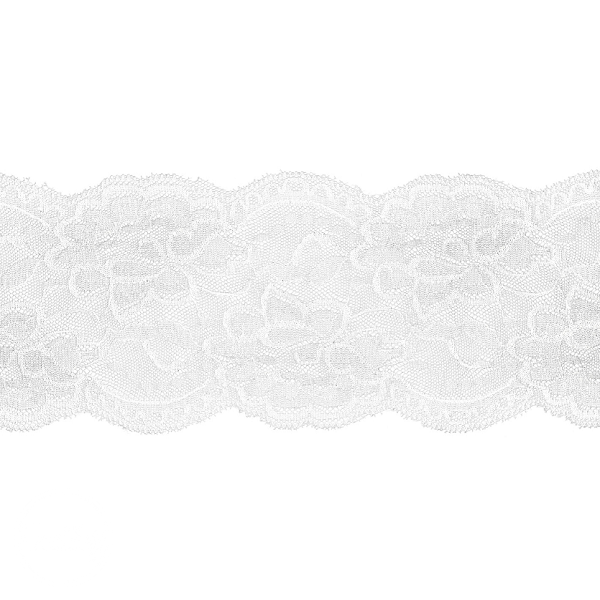 Elastická čipka - 100mm - white