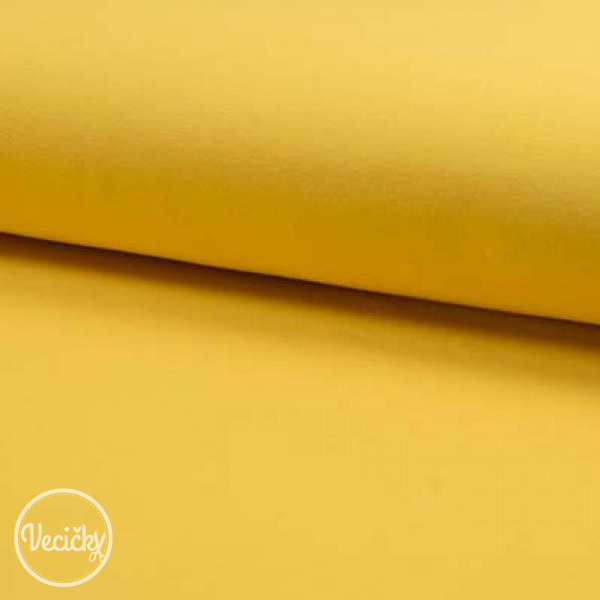 Organická nepočesaná elastická teplákovina - yellow