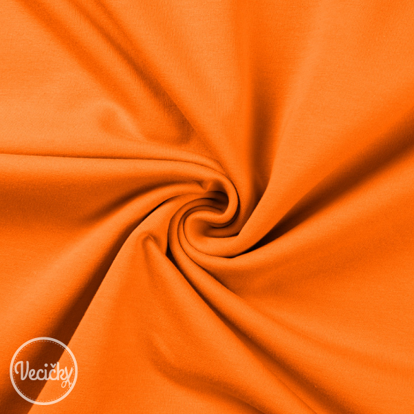 Počesaná elastická teplákovina orange