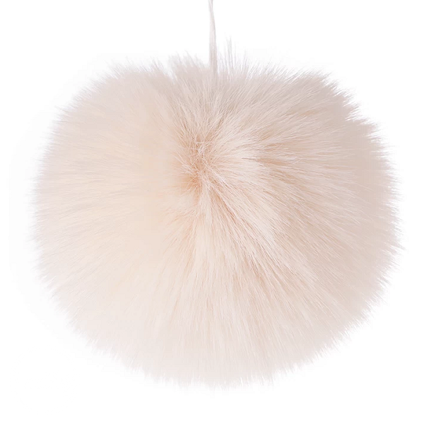 Brmbolec kožušinový - krémová/svetlá 12cm