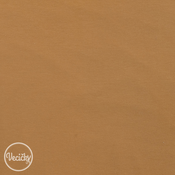 Organická nepočesaná elastická teplákovina - caramel
