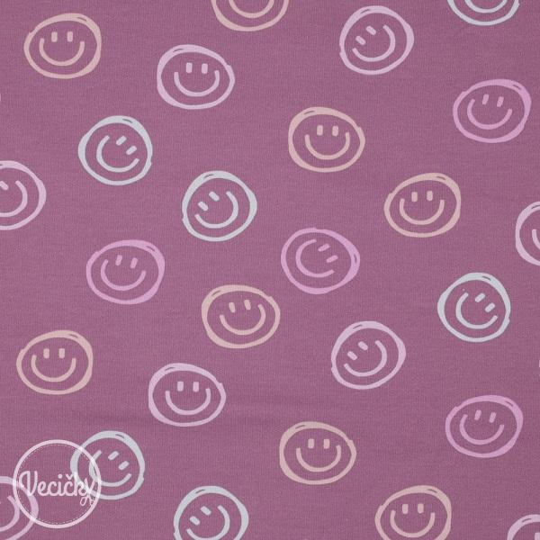 POČESANÁ TEPLÁKOVINA - soft - happy smile lilac