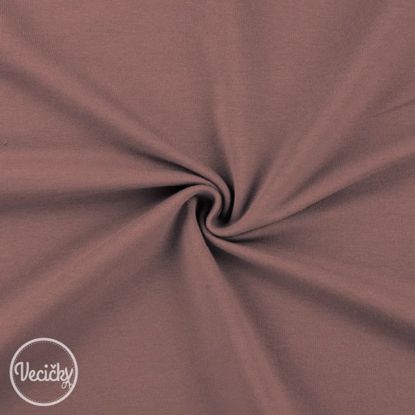 Organická nepočesaná elastická teplákovina - mauve