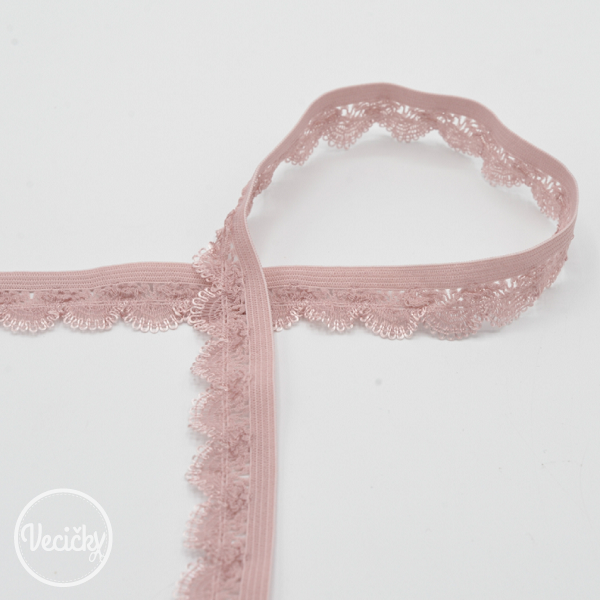 Elastická čipka - 15mm - nude