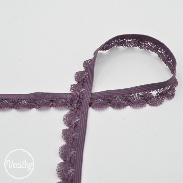 Elastická čipka - 15mm - mauve