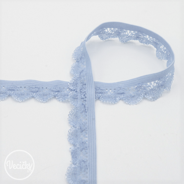 Elastická čipka - 15mm - dusty blue