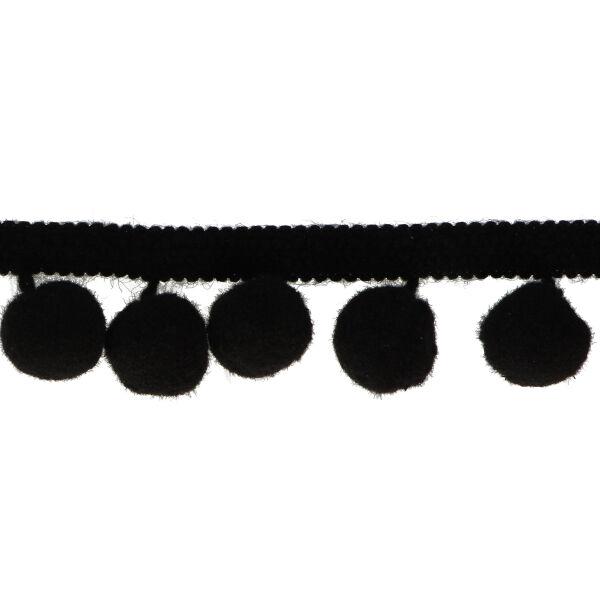 Prámik s bambuľkami 2cm - black