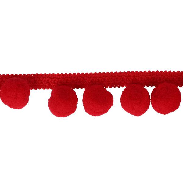 Prámik s bambuľkami 2cm - red