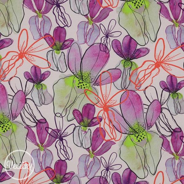 Lenzing ecovero - flowers pastel pink